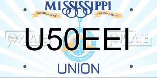 U50EEI Mississippi License Plate