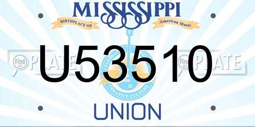 U53510 Mississippi License Plate