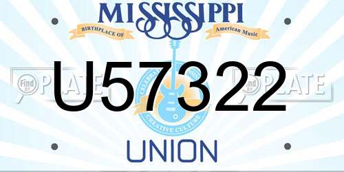 U57322 Mississippi License Plate