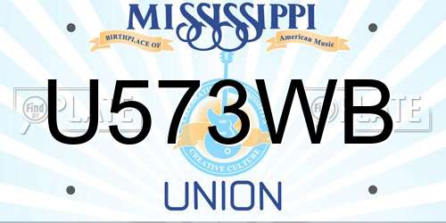 U573WB Mississippi License Plate