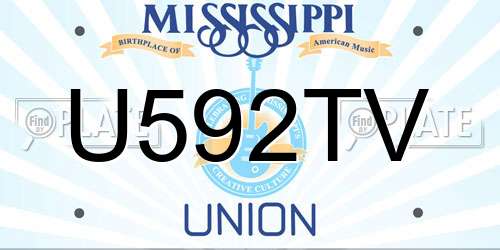 U592TV Mississippi License Plate