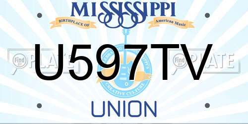 U597TV Mississippi License Plate