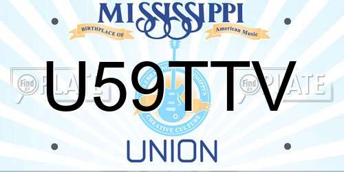 U59TTV Mississippi License Plate
