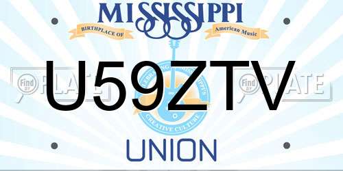 U59ZTV Mississippi License Plate