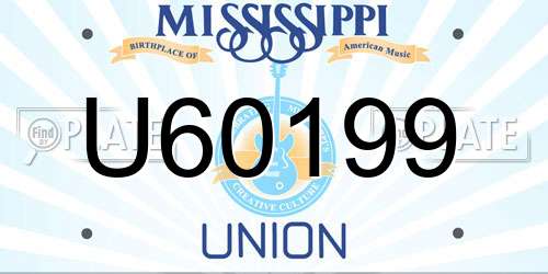 U60199 Mississippi License Plate