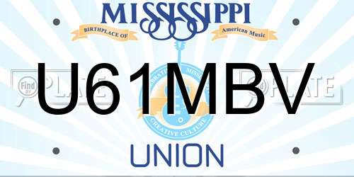 U61MBV Mississippi License Plate