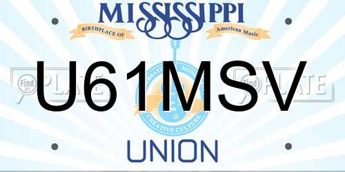 U61MSV Mississippi License Plate