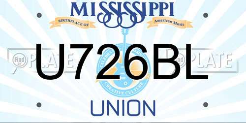 U726BL Mississippi License Plate