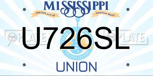 U726SL Mississippi License Plate
