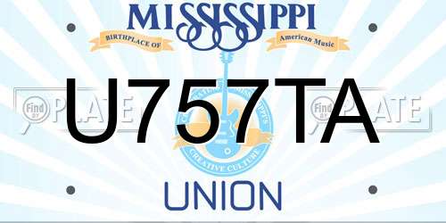 U757TA Mississippi License Plate