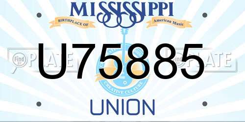 U75885 Mississippi License Plate