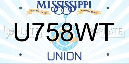 U758WT Mississippi License Plate