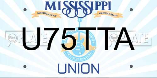 U75TTA Mississippi License Plate
