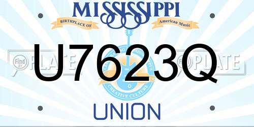 U7623Q Mississippi License Plate