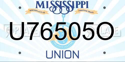 U76505O Mississippi License Plate