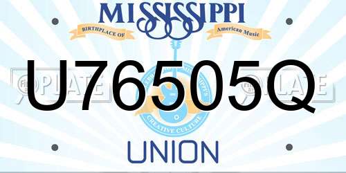 U76505Q Mississippi License Plate