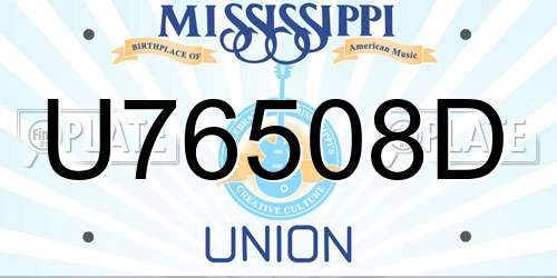 U76508D Mississippi License Plate