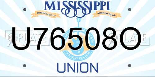 U76508O Mississippi License Plate