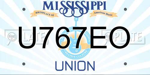 U767EO Mississippi License Plate