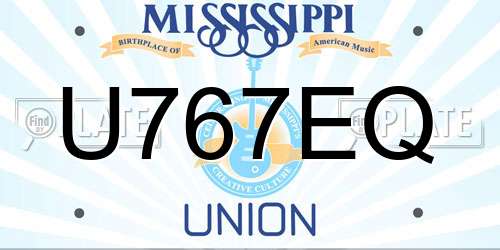 U767EQ Mississippi License Plate