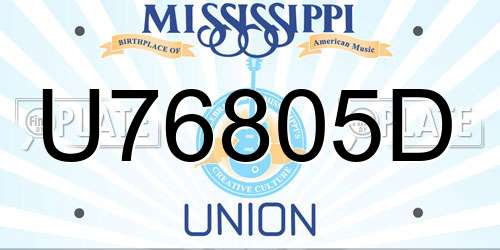 U76805D Mississippi License Plate