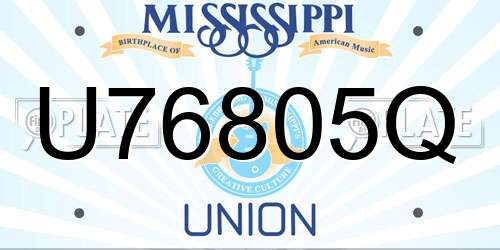 U76805Q Mississippi License Plate