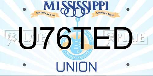 U76TED Mississippi License Plate