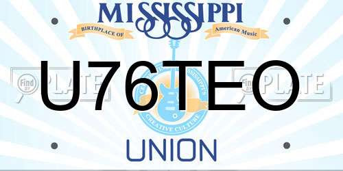 U76TEO Mississippi License Plate