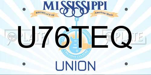 U76TEQ Mississippi License Plate