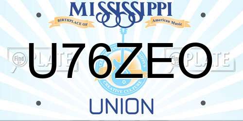 U76ZEO Mississippi License Plate