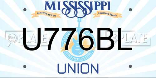 U776BL Mississippi License Plate