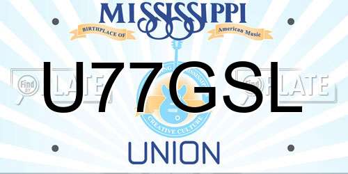 U77GSL Mississippi License Plate