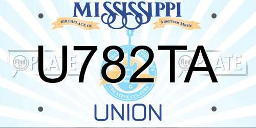 U782TA Mississippi License Plate
