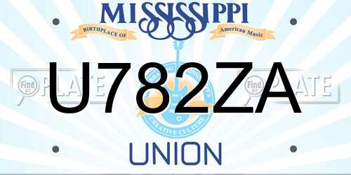 U782ZA Mississippi License Plate