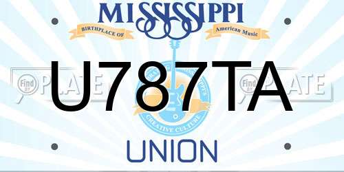U787TA Mississippi License Plate
