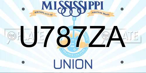 U787ZA Mississippi License Plate