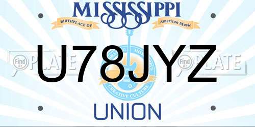 U78JYZ Mississippi License Plate