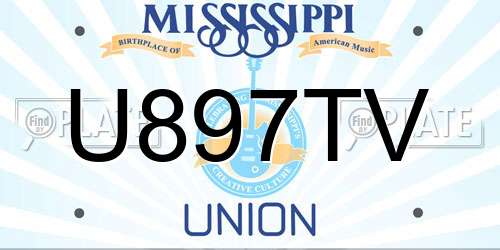 U897TV Mississippi License Plate