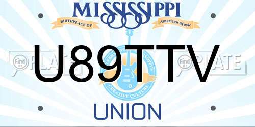 U89TTV Mississippi License Plate