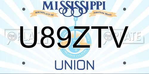 U89ZTV Mississippi License Plate