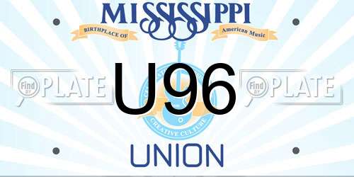 U96 Mississippi License Plate