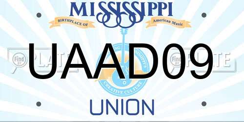 UAAD09 Mississippi License Plate