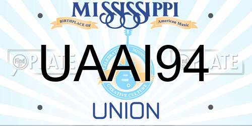 UAAI94 Mississippi License Plate