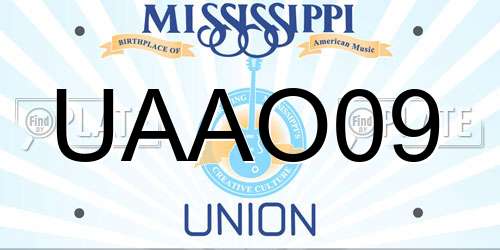 UAAO09 Mississippi License Plate