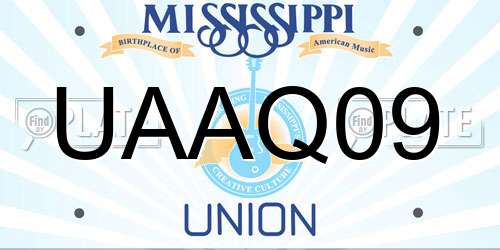 UAAQ09 Mississippi License Plate