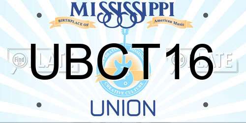 UBCT16 Mississippi License Plate