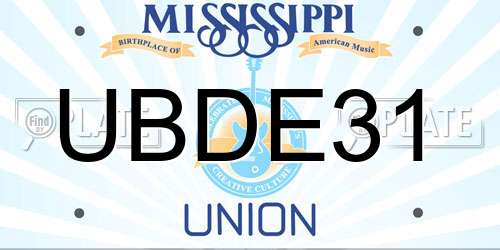 UBDE31 Mississippi License Plate