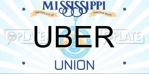 UBER Mississippi License Plate