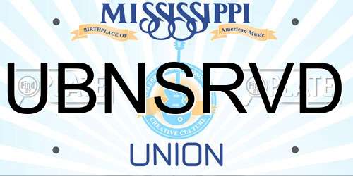 UBNSRVD Mississippi License Plate