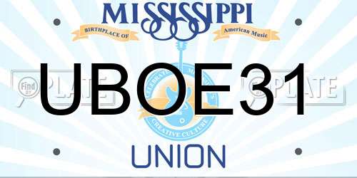 UBOE31 Mississippi License Plate